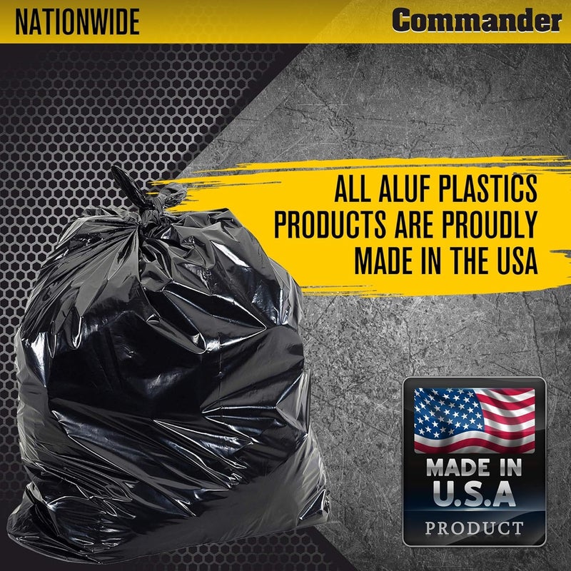 Commander 55 Gallon 2 MIL (eq) Heavy Duty Contractor Bags with Flap Ties - 36" x 56" with flaps - Pack of 20 - For Contractor, Industrial, & Outdoor - Image 5