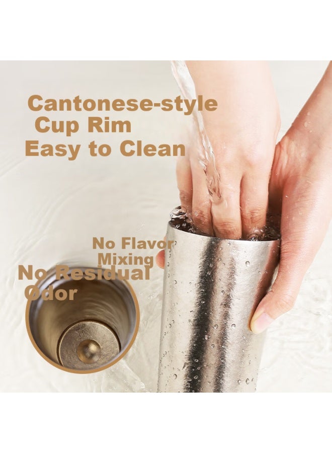 Senso Pure Titanium Coffee Cup Double Drinking Mouth Insulated Leak-proof Sealed Long-lasting Temperature Retention 500ml - Image 2