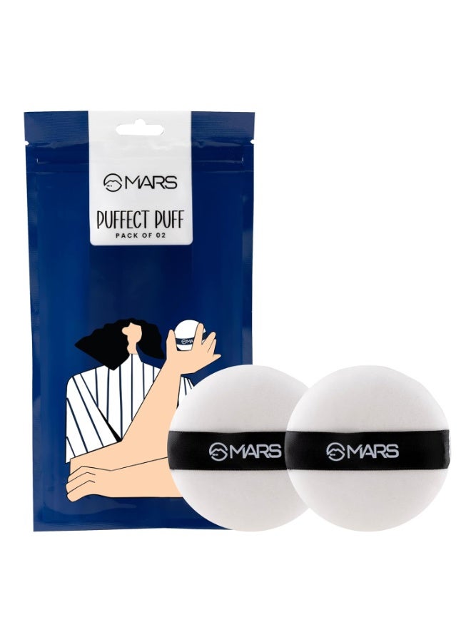 مارس اسفنجة بودرة مارس بفكت مع حزام | لتطبيق البودرة السائبة والمضغوطة | مزيج مكياج مثالي | سهلة التنظيف والاستخدام | لطيفة على البشرة (عبوة من قطعتين) - Image 1