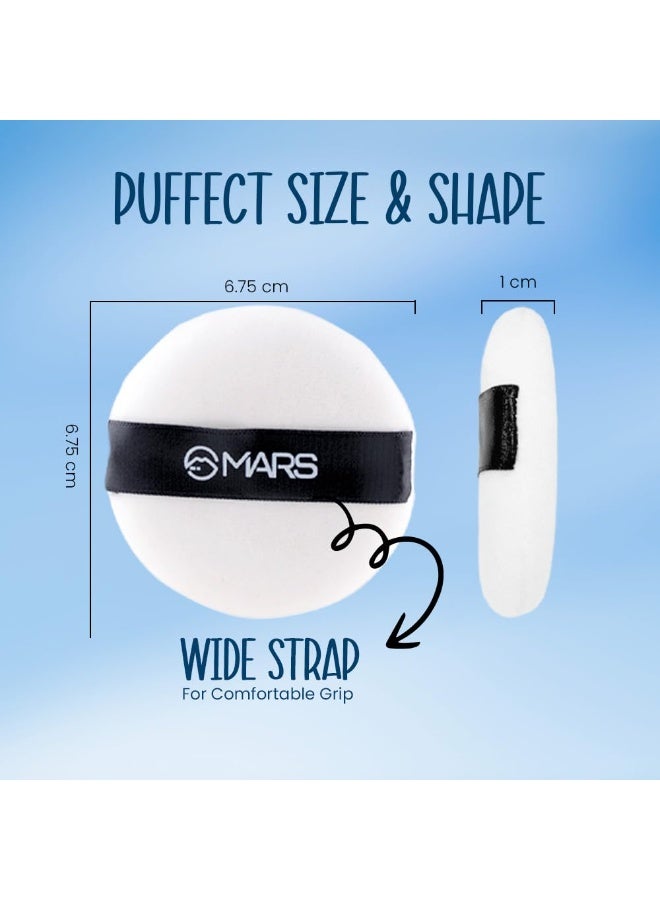 مارس اسفنجة بودرة مارس بفكت مع حزام | لتطبيق البودرة السائبة والمضغوطة | مزيج مكياج مثالي | سهلة التنظيف والاستخدام | لطيفة على البشرة (عبوة من قطعتين) - Image 2