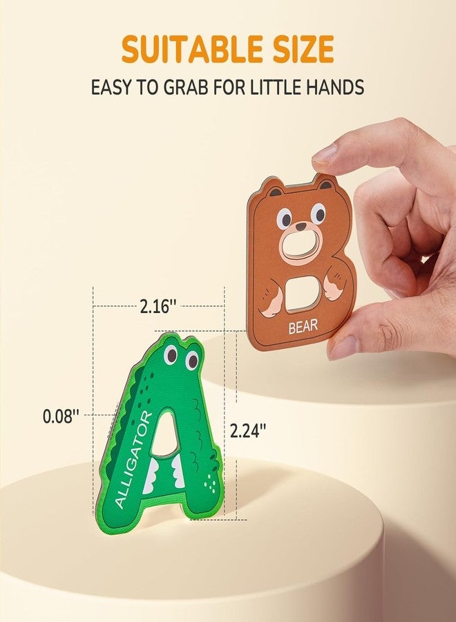 Lupro Wooden Thick Alphabet Magnets for Toddlers Fridge Large Size Cute Animal Colorful ABC Magnetic Letters 26 Uppercase Letters Educational Toy Set for Kids Toddlers Preschool Learning Spelling - Image 2