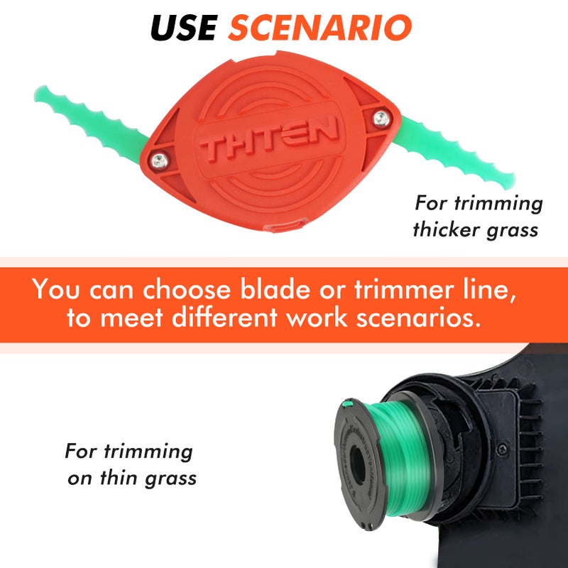 THTEN SF-080 String Trimmer Spool Line Compatible with Black and Decker SF-080-BKP 20ft 0.080" GH3000 LST540 GH3000R LST540B Weed Eater Auto Feed Single Line with 90583594 Cap Covers Parts - Image 5