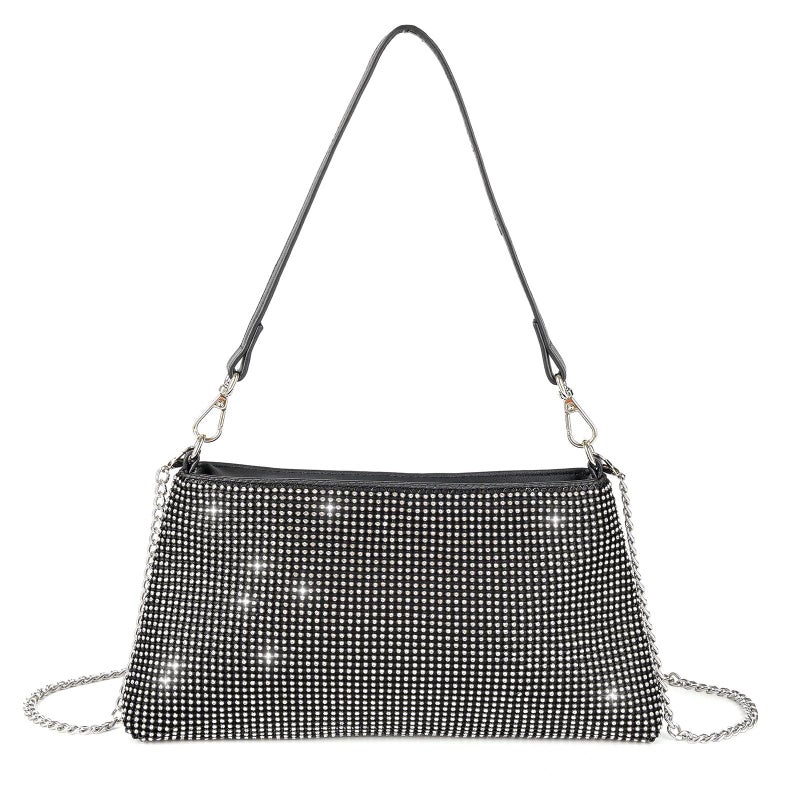 Crystal-Embellished PU Evening Bag - Image 2