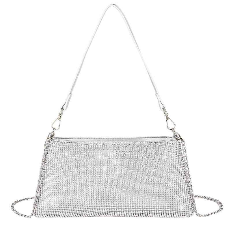 Crystal-Embellished PU Evening Bag - Image 5