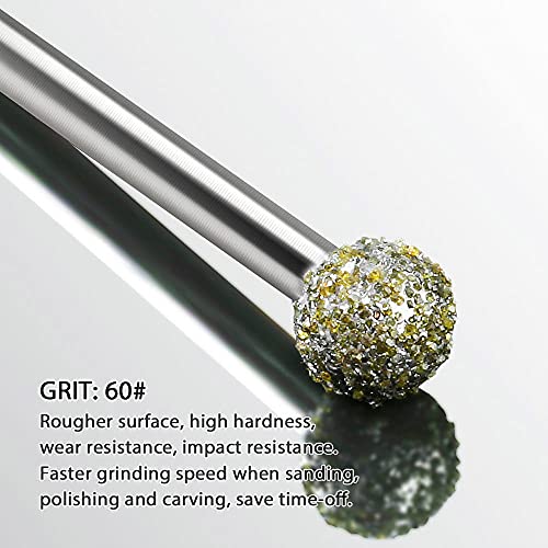 FOTYBEI Diamond Grinding Burr Drill Bit Set for Dremel Rotary Tool 20Pcs Diamond Burr Bits with 1/8 Inch Shank Rotary Tool Accessories for Stone Glass Ceramics Carving, Grinding, Polishing, Engraving - Image 4