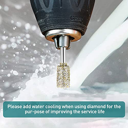 FOTYBEI Diamond Grinding Burr Drill Bit Set for Dremel Rotary Tool 20Pcs Diamond Burr Bits with 1/8 Inch Shank Rotary Tool Accessories for Stone Glass Ceramics Carving, Grinding, Polishing, Engraving - Image 5