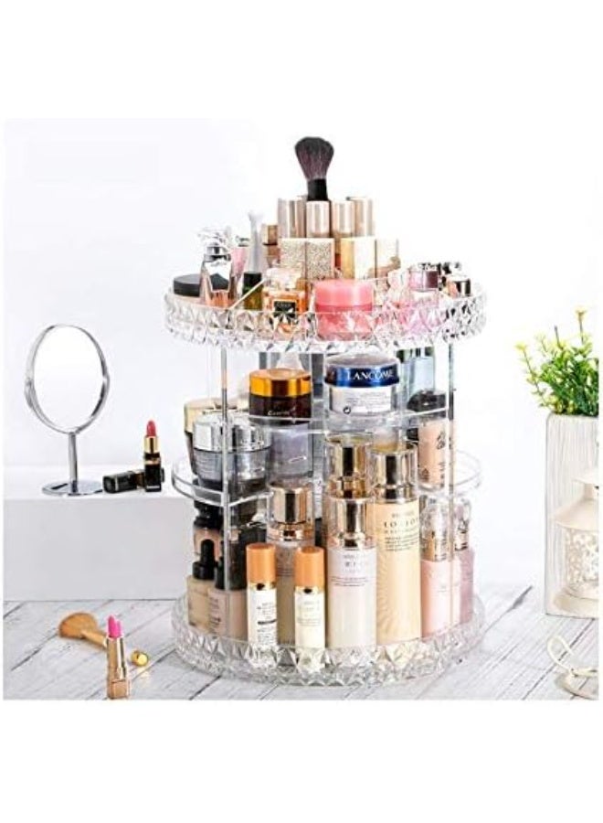 Makeup Organizer,360 Degree Rotating Adjustable Acrylic Cosmetic Storage Display Case with 6 Layers Large Capacity, Fits Creams, Makeup Brushes, Lipsticks and More, Clear Transparent - Image 4
