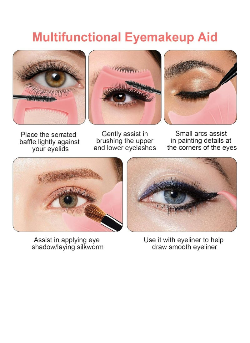 Generic Eyeliner Stencils Pencil Silicone Reusable Clean Winged Liner Mascara Shield 3 in 1 Eyelashes Tools Mascara Shield Applicator Guard for Beginners  - Image 3