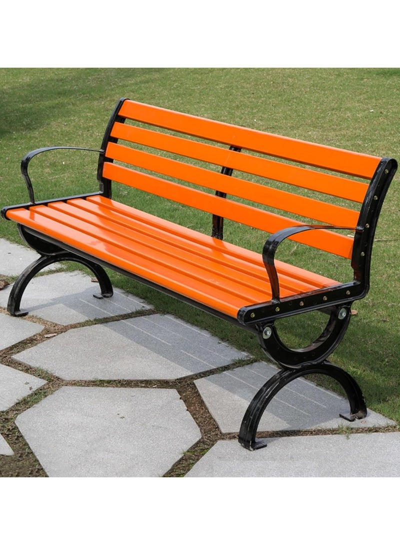 Generic Outdoor Garden Bench, Patio Wooden Picnic Bench, Porch Bench Outdoor, Wood Front Porch Chair, 705Lbs Weight Capacity, Heavy-Duty Steel Frame, for Patio Porch Deck Yard Lawn  - Image 1