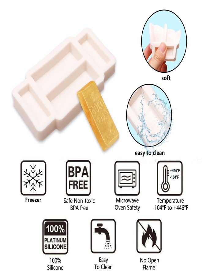 muyulin Gold Fondant Silicone Molds, Golden Cake Decoration Chocolate Molds for Birthday Party Cupcake Toppers, Sugarcraft Polymer Clay Crafting Projects Resin - Image 3