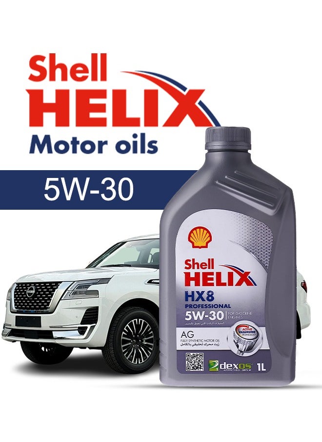 Shell Engine Oil – For NISSAN Patrol V8 2024 - 2010، 7 Liter، viscosity 5w30 Shell - With Engine Oil Filter - 2010 2011 2012 2013 2014 2015 2016 2017 2018 2019 2020 2021 2022 2023 2024 