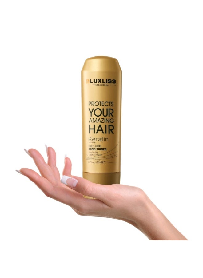 Luxliss Keratin Daily Care Conditioner 200 Millilitre Gold Edition - All, Unscented  - Image 5