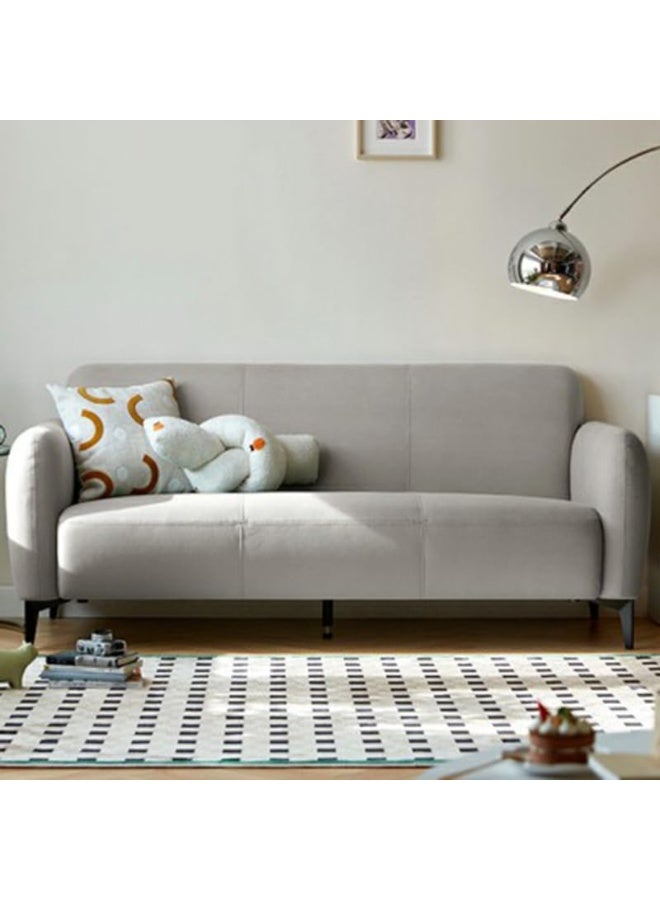 Comfynest Tech Cloth Modern Solid Color 3-Seater Sofa With Foam Seat And Scratch Resistant Function, 183 X 84 X 80 Cm Light Gray - Image 1
