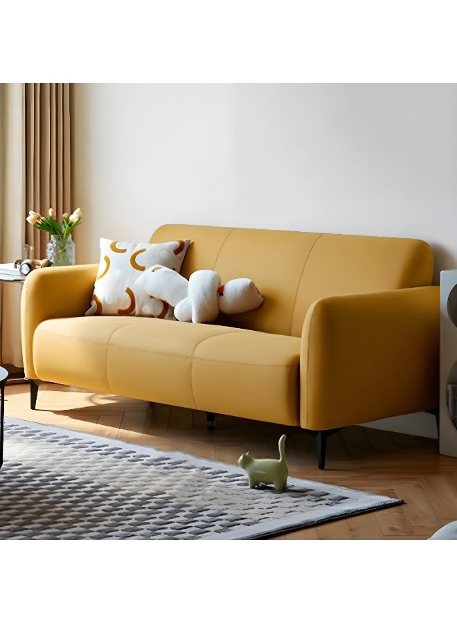 Comfynest Tech Cloth Modern Solid Color 3-Seater Sofa With Foam Seat And Scratch Resistant Function, 183 X 84 X 80 Cm Light Gray - Image 2