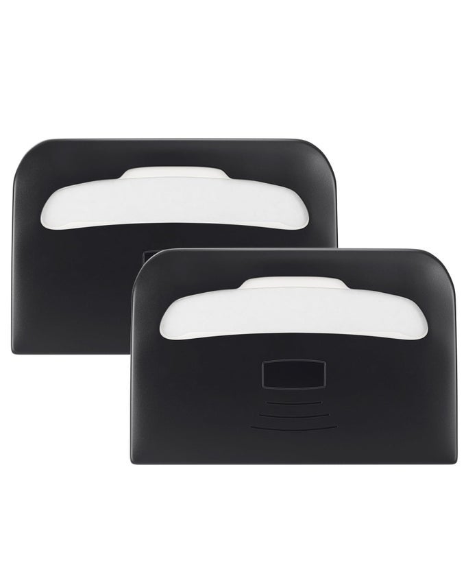 COMMERCIAL TOILET SEAT COVER DISPENSER WALL MOUNT 2PACK BLACK HALFFOLD TOILET SEAT COVER HOLDER FOR BATHROOMRESTROOM