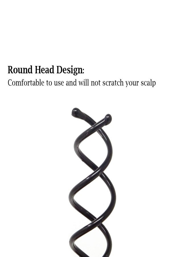 Honbay 10PCS Black Round Head Spiral Bobby Hair Pins Twist Screw Hair Pins Spin Pins Bun Stick Pick 14mm Dia Pearl - Image 3