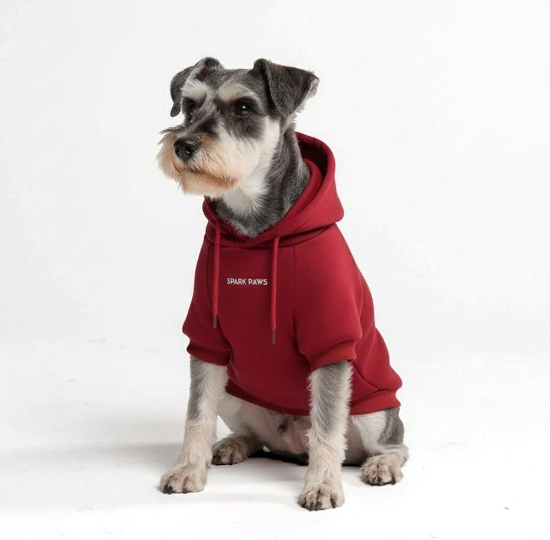 Spark Paws Dog Hoodie – Premium Dog Sweater for Small, Medium, and Large Dogs | Warm Outfits for French Bulldogs, Pitbull, Puppy, Winter Jacket Alternative - Burgundy - M - Image 1