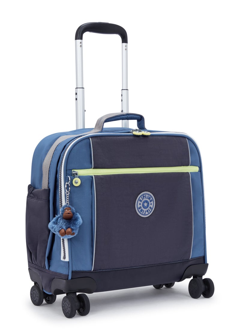 kipling New Storia 4-Wheeled Kids School Bag With Laptop Compartment Fantasy Blue Block  - Image 5