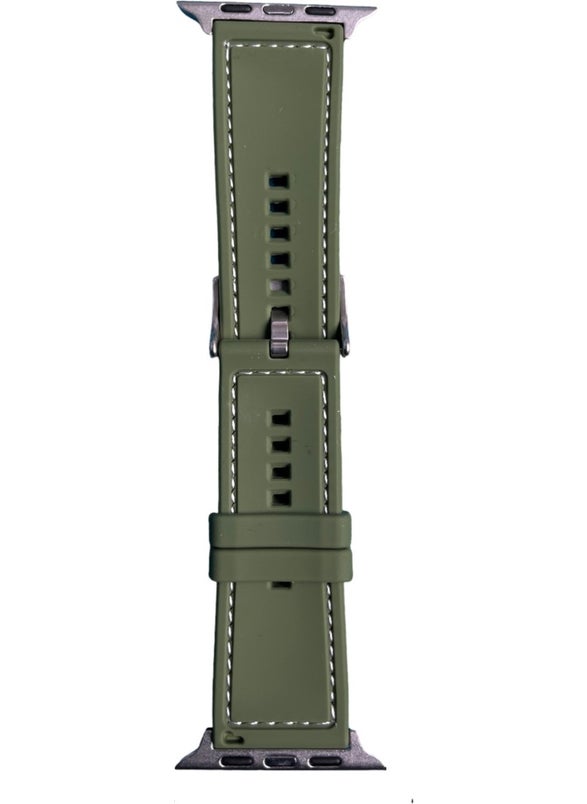 T-MAX Apple Watch Compatible (2,3,4,5,6,7,8,9 44-45-49 mm) Fiber Fabric Patterned Silicone Strap  - Image 1