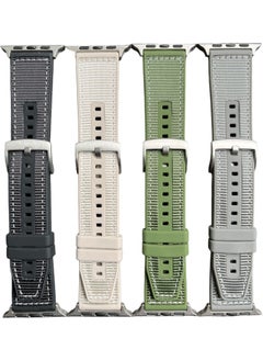 T-MAX Apple Watch Compatible (2,3,4,5,6,7,8,9 44-45-49 mm) Fiber Fabric Patterned Silicone Strap  - Image 2