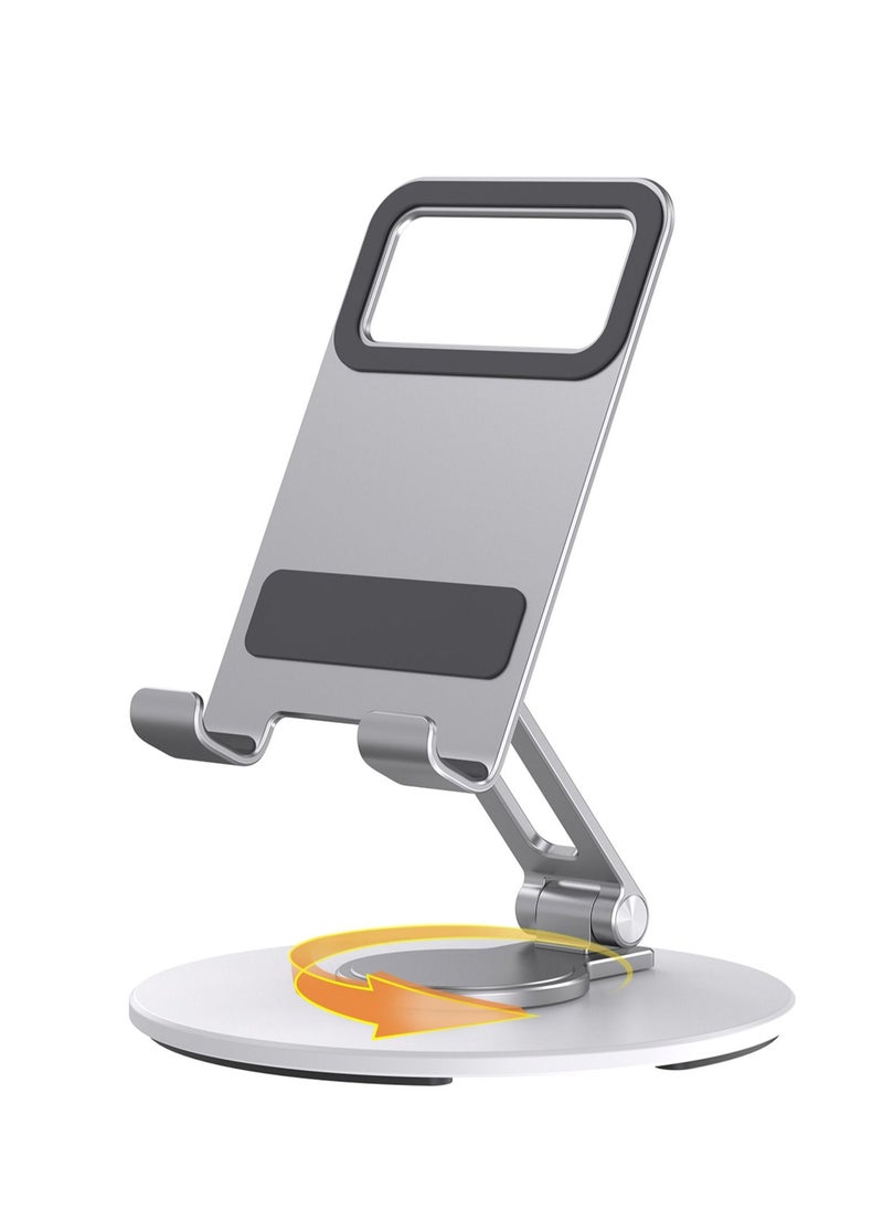 HouDeOS Phone Holder Metal Phone Stand for Desk Height Adjustable iPhone Stand Foldable iPhone holder for All 4-7.2'' Phones iPhone 14/14 Plus/14 Pro/14 Pro Max/iPhone SE 3/iPhone 13 Pro Max/13mini Grey  - Image 1