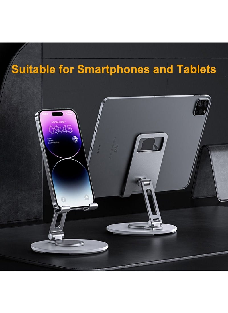 HouDeOS Phone Holder Metal Phone Stand for Desk Height Adjustable iPhone Stand Foldable iPhone holder for All 4-7.2'' Phones iPhone 14/14 Plus/14 Pro/14 Pro Max/iPhone SE 3/iPhone 13 Pro Max/13mini Grey  - Image 2