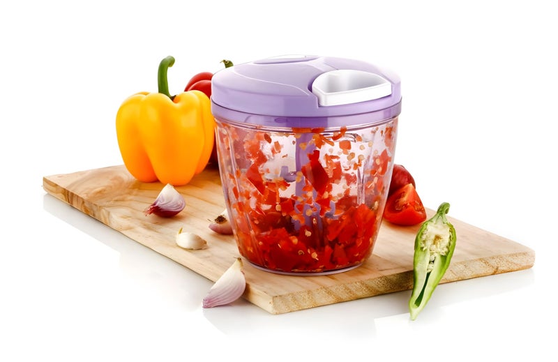 LORENA Manual Vegetable Chopper, Dry Fruit and Onion Hand Chopper Quick Cutter Machine use for Kitchen with 4 Stainless Steel Blade for Home (650ML, Multicolour) - Image 4