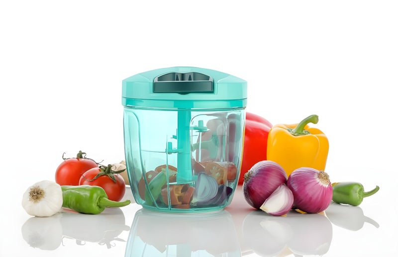 LORENA Manual Vegetable Chopper, Dry Fruit and Onion Hand Chopper Quick Cutter Machine use for Kitchen with 4 Stainless Steel Blade for Home (650ML, Multicolour) - Image 5