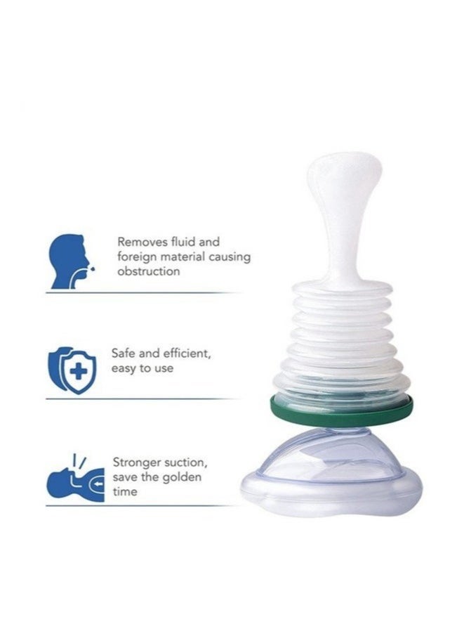 Emergency Choking Rescue Kit: Portable First Aid Suction Device,Choking Rescue Device, Rescue Kit for Children & Adults,young & Pediatric Masks with instruction paper Included(BLUE)