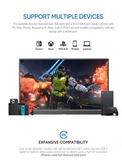 Generic Portable Monitor 15.6'' FHD 1080P - Ultra-Slim Portable Laptop Monitor with Kickstand  - Image 3