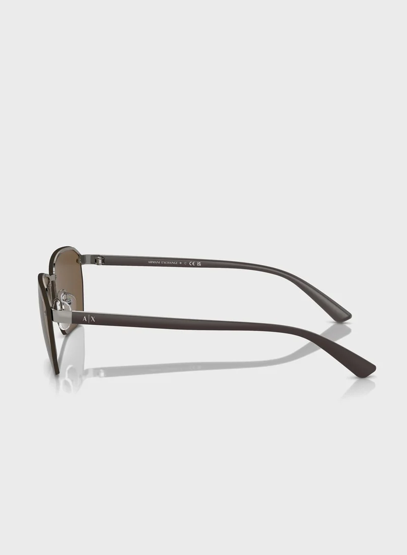Armani Exchange black 0Ax2048S Clubmasters Sunglasses for Men | Best Price UAE