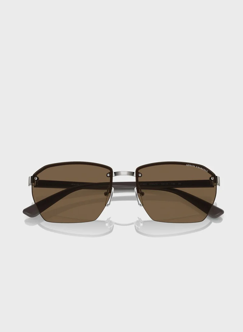 Armani Exchange black 0Ax2048S Clubmasters Sunglasses for Men | Best Price UAE