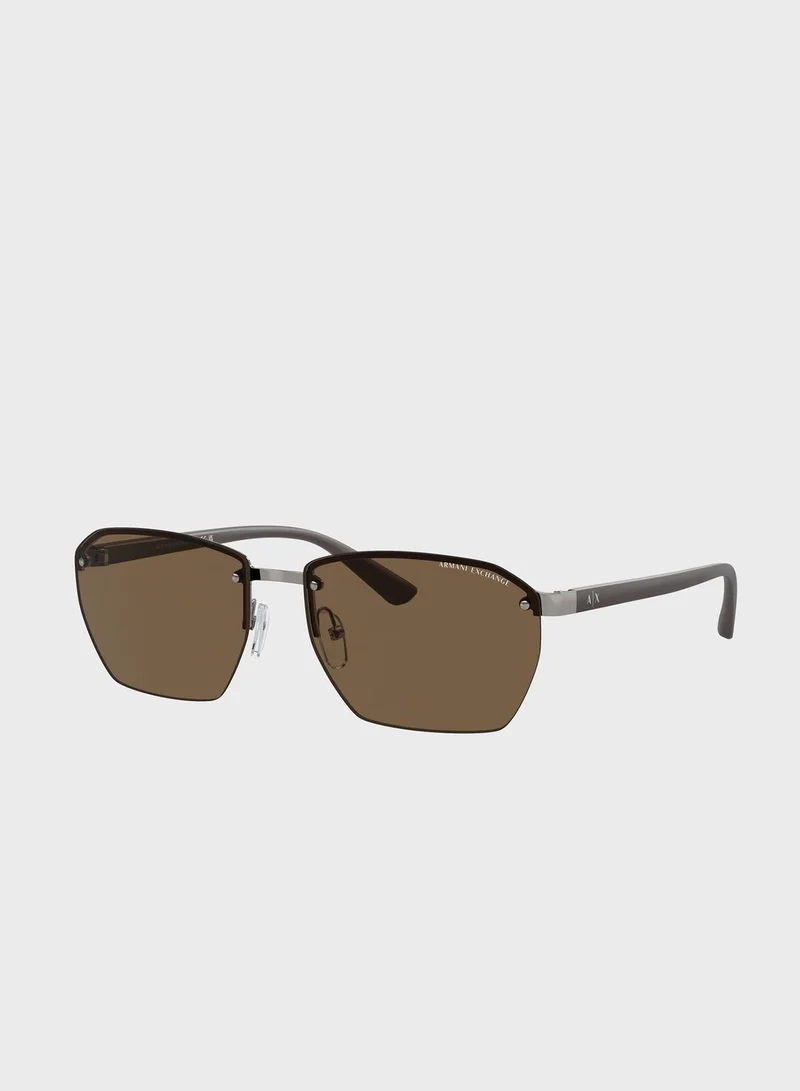 Armani Exchange black 0Ax2048S Clubmasters Sunglasses for Men | Best Price UAE