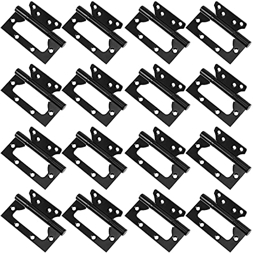 ZOENHOU 16 Pack 4 x 3 Inch Non Mortise Door Hinges, Stainless Steel Mobile Home Door Hinges, Smooth Silent Movement with 128 PCS Mounting Screws and Upgraded Ball Bearing, Black - Image 1