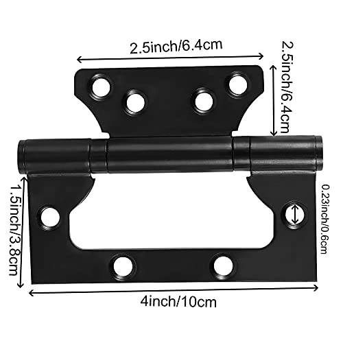 ZOENHOU 16 Pack 4 x 3 Inch Non Mortise Door Hinges, Stainless Steel Mobile Home Door Hinges, Smooth Silent Movement with 128 PCS Mounting Screws and Upgraded Ball Bearing, Black - Image 2