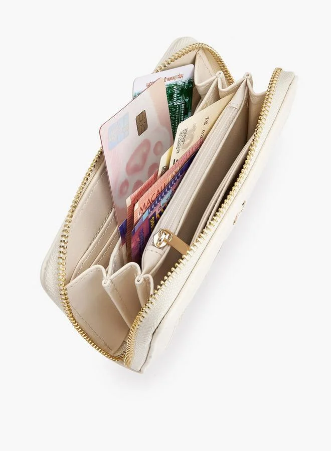 Flora Bella By Shoexpress CREAM Flora Bella Textured Zip-Around Wallet for Women | Best Price UAE