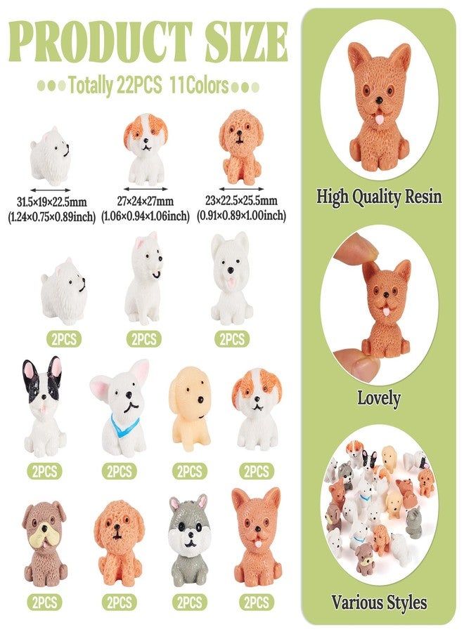 Craftdady 22Pcs Mini Resin Dog Small Animal Cute Figures Micro Landscape Dollhouse Accessories for Micro Fairy Party Favors Garden Landscape Accessories Dollhouse Crafts Decor, 11 Styles - Image 2