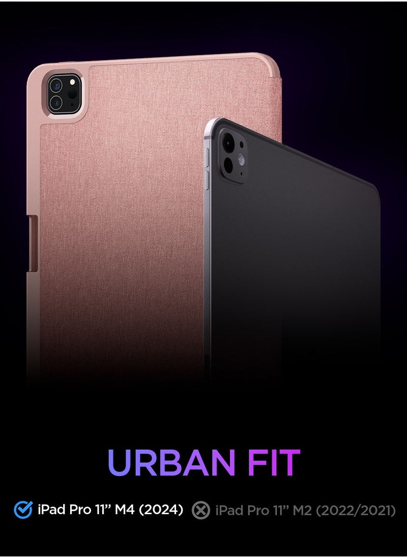 Spigen Urban Fit iPad Pro 11 inch Case Cover M4 (2024) with Pencil Holder - Rose Gold  - Image 2