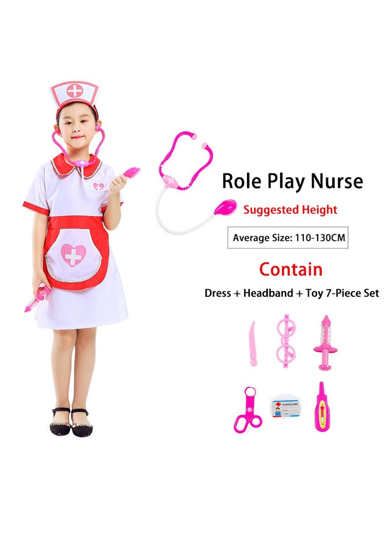 Generic Kids Cosplay Set Doctor Dress up for Toddlers Nurse Costume Costume Accessories Suitable for Theme Party Cosplay Costume (Nurse)  - Image 2