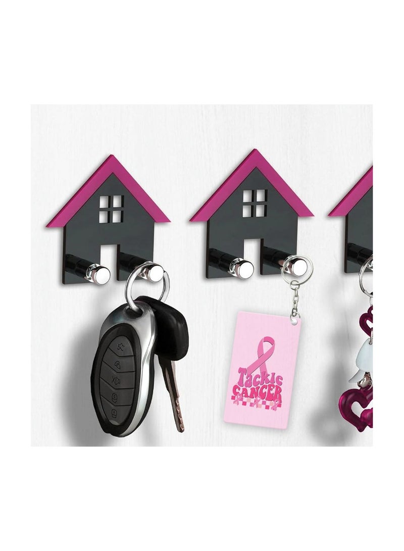 برينت شوب فور مي سلاسل مفاتيح للتوعية من PinkCancer - سلاسل مفاتيح ملهمة من الأكريليك بشريط وردي - تدعم مقاتلي PinkCancer والناجين والمحاربين - مثالية لجمع التبرعات والأحداث  - Image 4