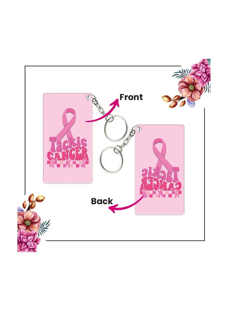 برينت شوب فور مي سلاسل مفاتيح للتوعية من PinkCancer - سلاسل مفاتيح ملهمة من الأكريليك بشريط وردي - تدعم مقاتلي PinkCancer والناجين والمحاربين - مثالية لجمع التبرعات والأحداث  - Image 5