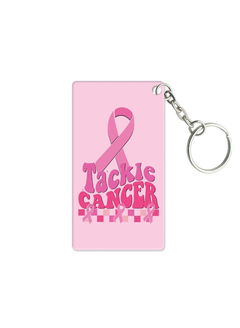 برينت شوب فور مي سلاسل مفاتيح للتوعية من PinkCancer - سلاسل مفاتيح ملهمة من الأكريليك بشريط وردي - تدعم مقاتلي PinkCancer والناجين والمحاربين - مثالية لجمع التبرعات والأحداث  - Image 1