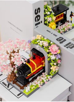 LOOPITYS 2665PCS retro train cherry blossom forest building blocks puzzle children's toys holiday gifts home decoration accessories  - Image 2