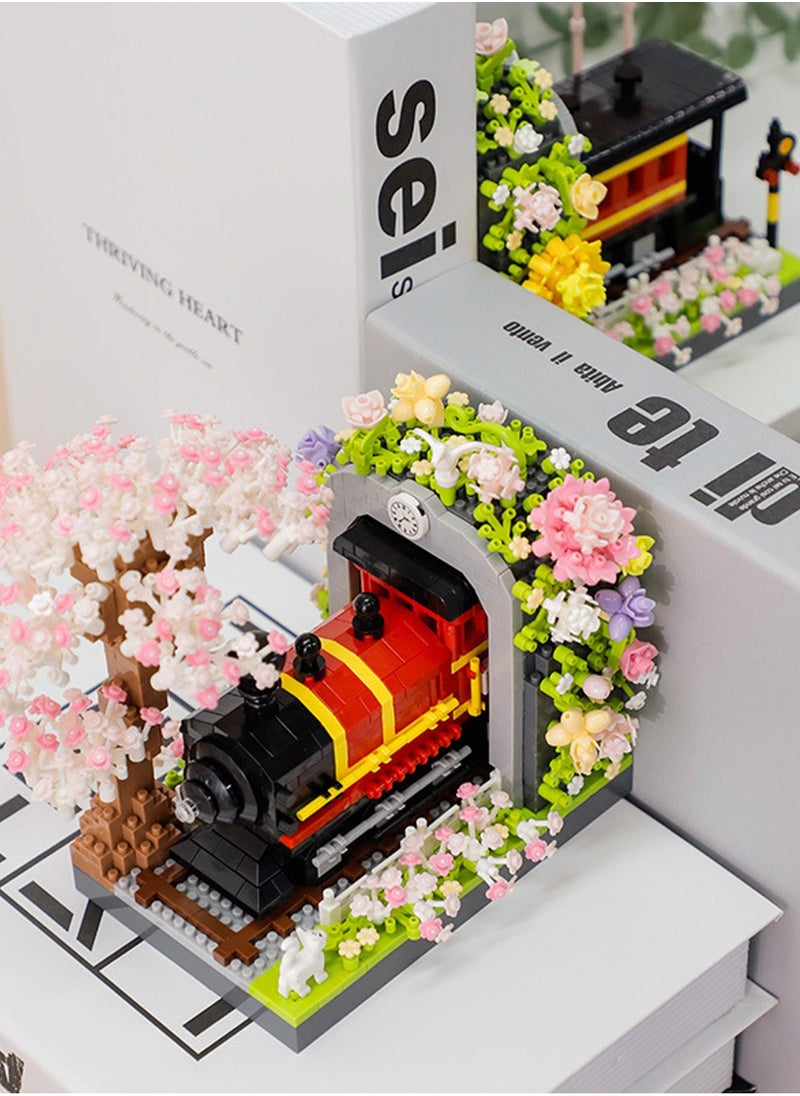 LOOPITYS 2665PCS retro train cherry blossom forest building blocks puzzle children's toys holiday gifts home decoration accessories  - Image 2