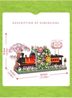 LOOPITYS 2665PCS retro train cherry blossom forest building blocks puzzle children's toys holiday gifts home decoration accessories  - Image 4