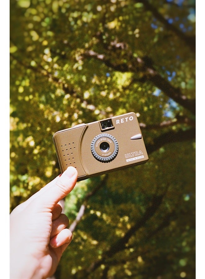 RETO Ultra Wide and Slim 35mm Reusable Daylight Film Camera - 22mm Wide Lens, Focus Free, Light Weight, Easy to Use (Olive) - Image 2
