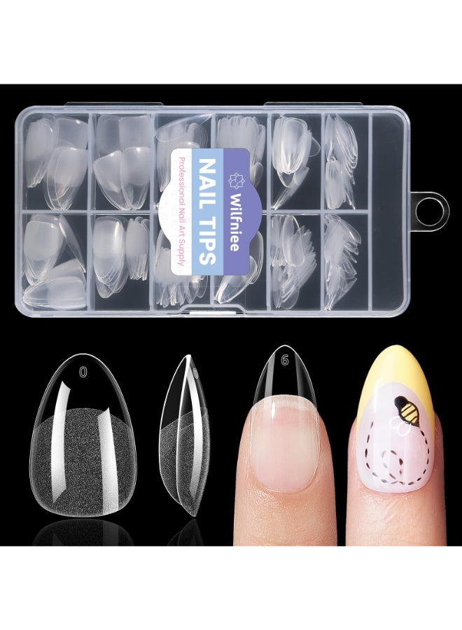 Wilfniee Short Almond Nail Tips 240PCS Soft Gel PreShaped Acrylic Fake Almond Nail Tips 12 Sizes Full Cover Clear Press on Nails for Girls Women Nail Art Design - Image 2