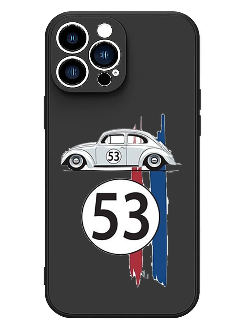 Theodor Protective Slim Fit Case Liquid Silicone Cover with Full Body Protection Anti-Scratch Shockproof Case For iPhone 13 Pro Max Black  - Car horse copy - Image 1