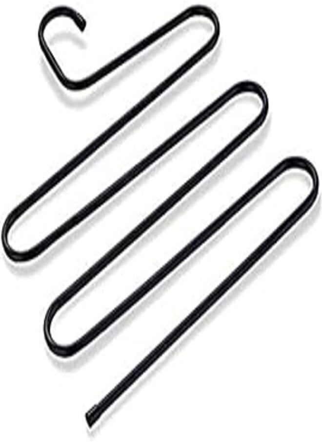 OR - 3 pcs 5 Tier Iron Racks S Shape Trousers Hanger Clothing Wardrobe Storage Organization Drying Hanger - Image 1