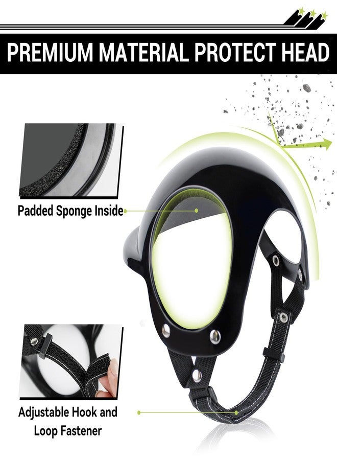 Billionchains Small Dog Helmet with Ear Holes - Adjustable, Lightweight, Hard Black Pet Helmet for Outdoor Activities/Motorcycle/Bike - Image 5